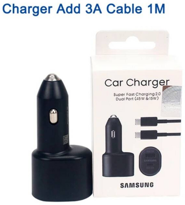 차량용 고속충전기 45W 고속 충전기 C타입 PD, Charger 1M Cable, 1개