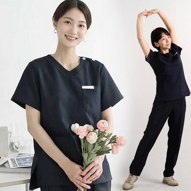 월드유니폼 라운드 간호복 수술복 치과 간호조무사 상의 하의