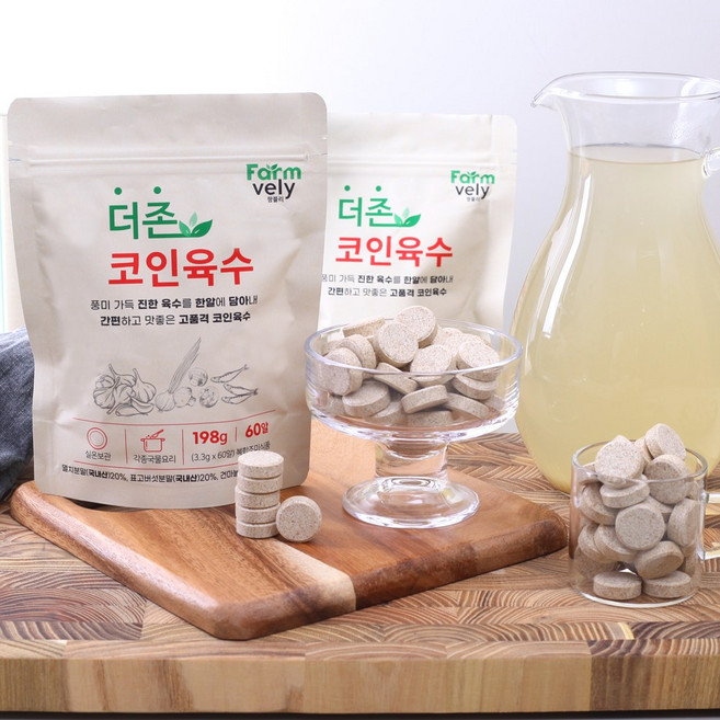 팜블리 나도 요리왕 더존 코인육수 깊은맛 60정, 1개, 198g