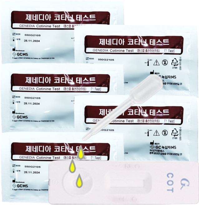 녹십자 MS 니코틴 흡연검사 키트 5개, 1개