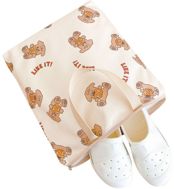 아이주 신발 주머니 신발가방 실내화 보조 가방 학원 준비물 에코백 목욕 수영장 방수 가방, 신발가방 프레첼, 1개