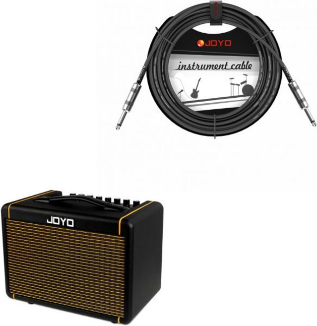 조요 20W 어쿠스틱 기타용 기타 앰프 AC20S 번들 세트와 오디오 악기용 케이블 15피트 CM04