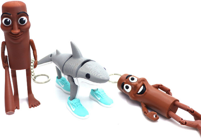 트랄랄로 상어 3D 프린팅 피규어 티라노킹 인형 장난감 완구, 1개, 빛나는 타이어 개구리