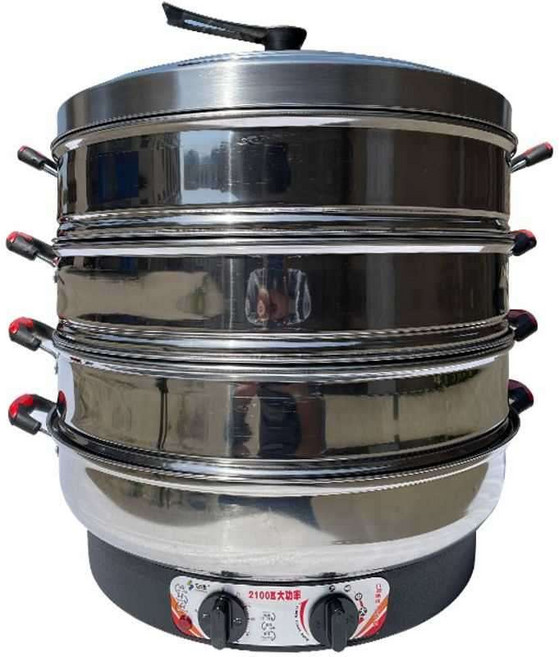 전기 순대 찜기 만두 찜통 대용량 시장 장사 업소용, 40CM 1500W 3단 (온도조절)