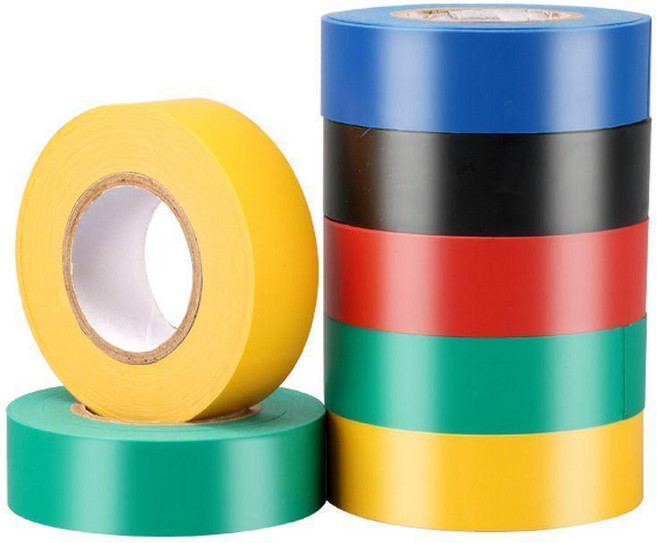 PVC 相色絕緣膠帶 防水耐高溫彩色包紮帶, 1個, 限時 大卷 22mmx16米,不粘 黃色5卷, 黃色, 大卷