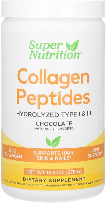 Super Nutrition 콜라겐 펩타이드 초콜릿 맛 378g(13.33oz), SuperNutrition콜라겐펩타이드초콜릿맛378g1, 378g, 1개 - 쿠팡