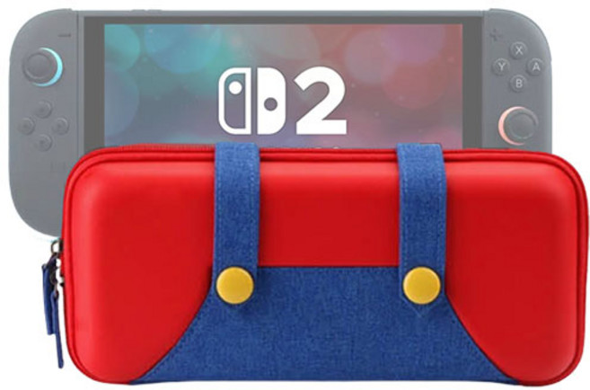 닌텐도 스위치2 마리오 케이스 멜빵 파우치 가방, 1개, 레드, MCASE