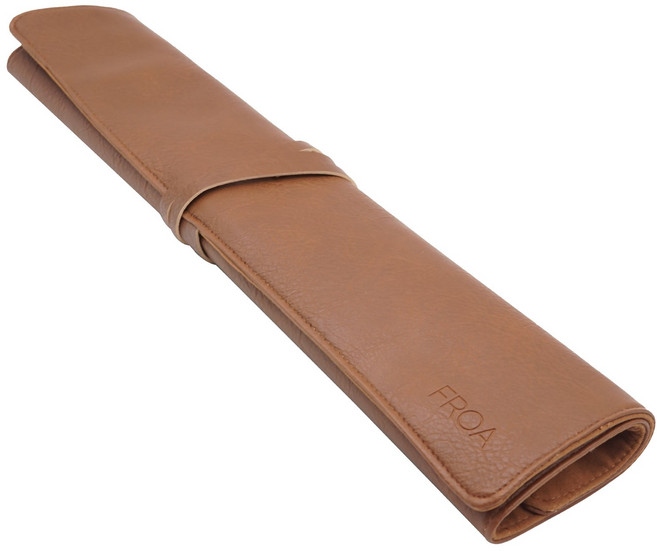 프로아 가죽 롤 칼가방 셰프 나이프 케이스 조리 도구 가방, 카멜 브라운, 1개