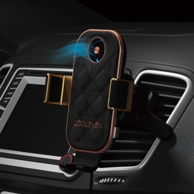 커스텀플라스틱 쿨레븐 차량용 무선충전 거치대, 화이트, KP-MWK-01