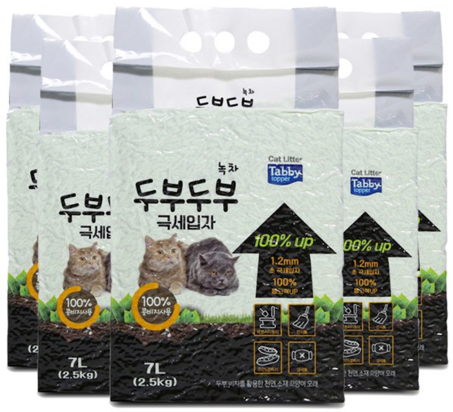두부두부 극세입자 녹차 7L x 6개 고양이두부모래 고양이모래