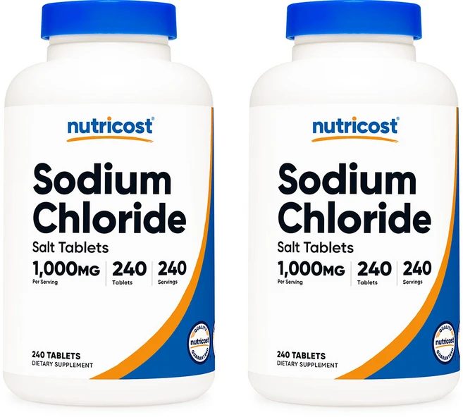 뉴트리코스트 소듐클로라이드 염화나트륨 1000mg 240태블릿, 2개, 240정 - 쿠팡