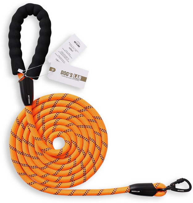 독스랩 1.5m 2m 3m 5m 스트롱 로프 소형견 중형견 대형견 줄 강아지 리드줄 산책줄, 오렌지, 1개