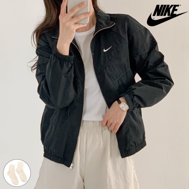 나이키 바람막이 여성 루즈핏 우븐 윈드러너 UV 러닝 자켓 트레이닝 봄 가을 점퍼(무브런 양말 증정)