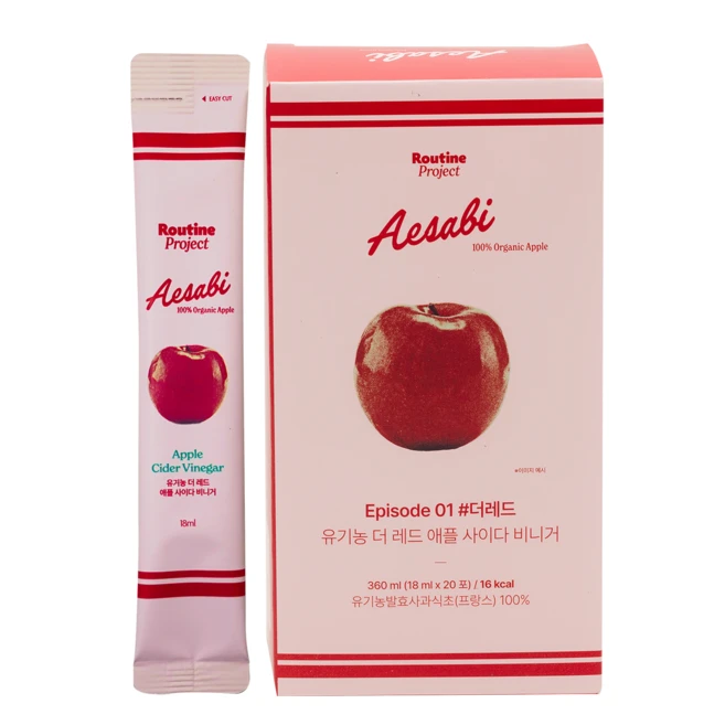 [루틴프로젝트] 유기농 더 레드 애플사이다 비니거 (18mlx20포), 1박스, 360ml - 쿠팡