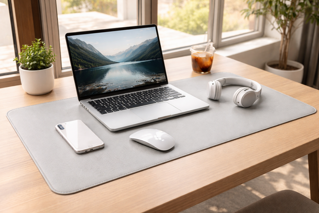 고구려마켓 가죽 데스크 패드 키보드 장패드 마우스 패드 논슬립 와이드패드 게이밍패드, 25개, 그레이