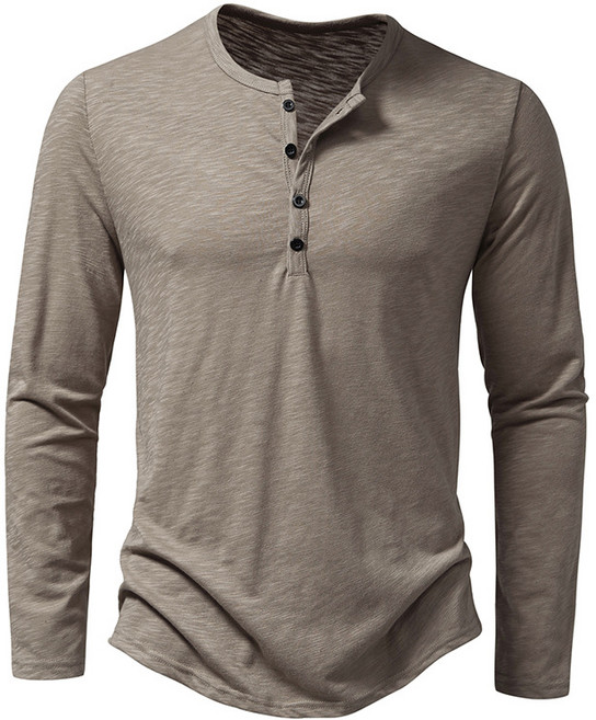 CBHV 남자 헨리넥 셔츠 무지 긴팔 티셔츠