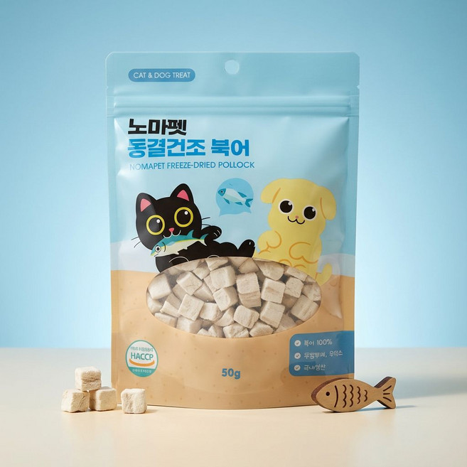 노마펫 고양이 간식 동결건조 북어, 50g, 1개, 명태순살
