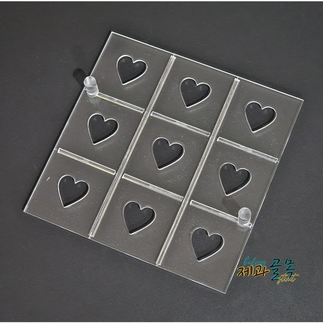 제과골목 설기패턴 하트 9구[무스사각 2호용] 떡케이크 패턴, 1개