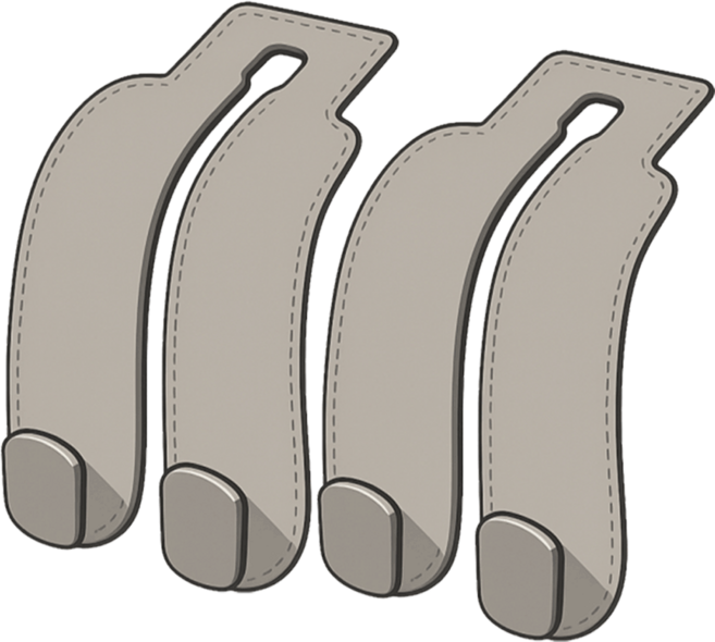 AROK 차량용 가방걸이, 그레이, 2개