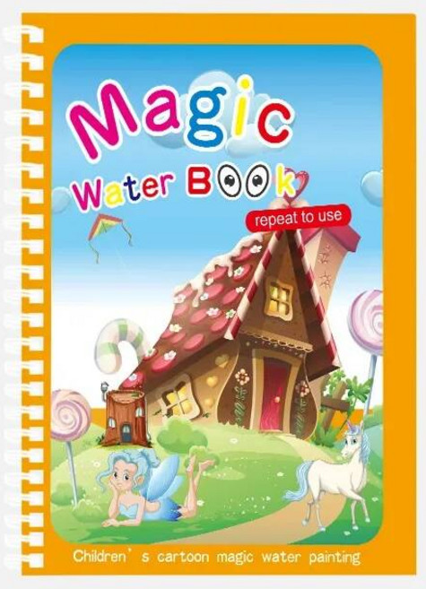 어린이를위한 마법의 물 그림 책 몬테소리 어린이 재사용 가능한 색칠하기 감각 조기 교육 학습 장난감 211378, Fairy tale With 1 pe