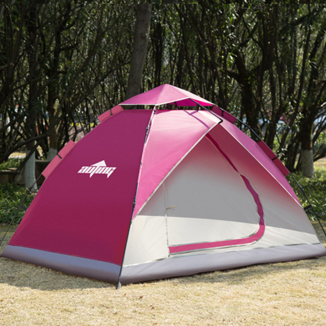 연필트리 텐트 팝업텐트 원터치텐트 자동텐트 피크닉텐트 그늘막텐트, 쿨오토텐트 3-4인용 와인