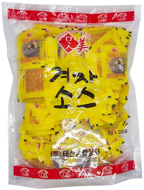 태산 맛미 겨자소스 3g x200개, 600g, 5개