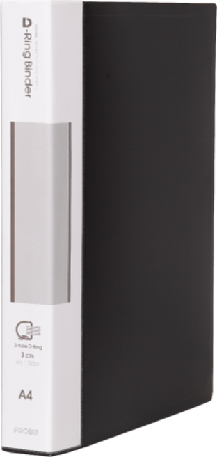 프로비즈 PP 3공 D링 바인더, 01. A4 3cm 흑색, 단품