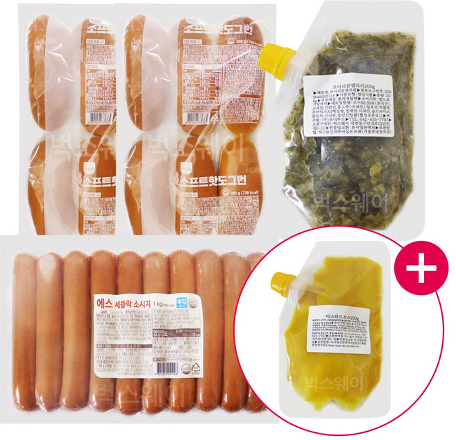 벅스웨이 세블락 핫도그만들기세트 (10인분-머스타드소스 렐리쉬), 1개