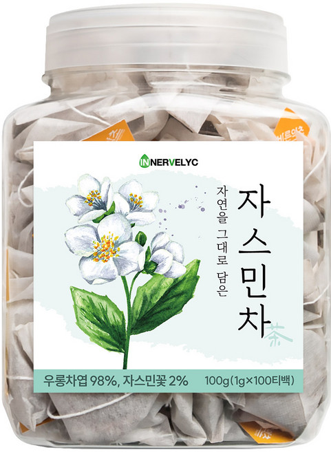 이너블릭 1500만 티백 판매 자스민차 티백, 1개, 100개입, 1g