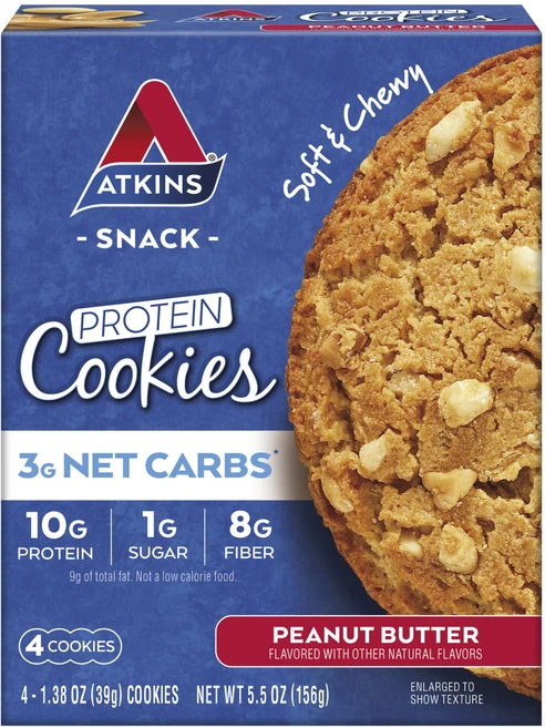 앳킨스 스낵 프로틴 쿠키 피넛 버터 맛 4개입, 1개, 156g - 쿠팡