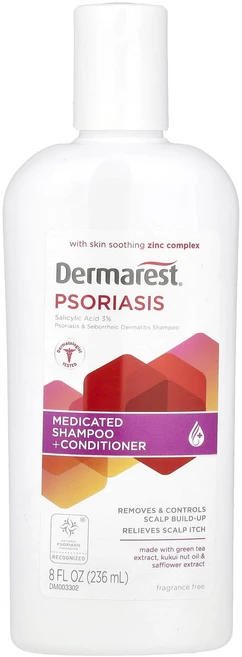 Dermarest 건선 맥시멈 스트렝스 약용 샴푸 + 컨디셔너 향료 무함유 236ml(8fl oz), Dermarest건선맥시멈스트렝스약용샴푸컨디셔너향료무함, 1개, 236ml - 쿠팡