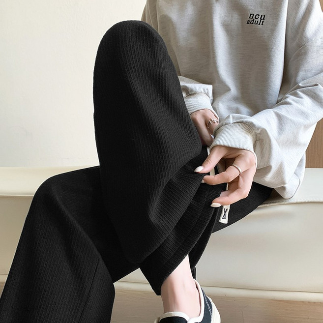 패션파트너 여성용 와플 코듀로이 골덴 바지 와이드 밴딩 팬츠 봄 가을 간절기 하의 4color