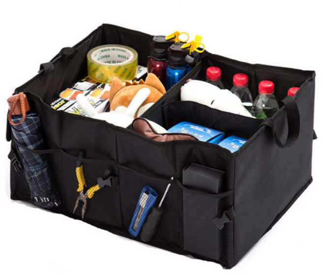 멀티포켓 접이식 트렁크 정리함, 블랙