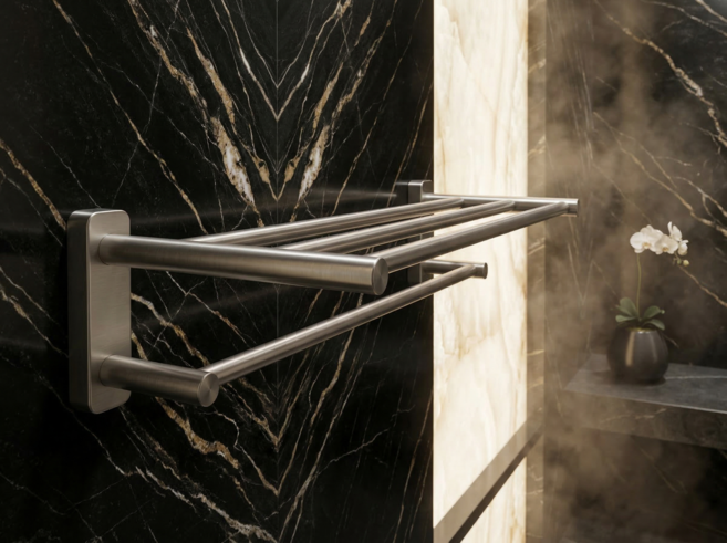 LUNOVA SUS304 올스텐 호텔식 욕실 2단수건선반, 1개, 사틴