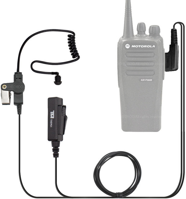 MOTOROLA 모토로라 XiR P3688/R2 무전기 호환 프리랜서 경호원용 더뮤 롱 이어마이크 인이어 리시버