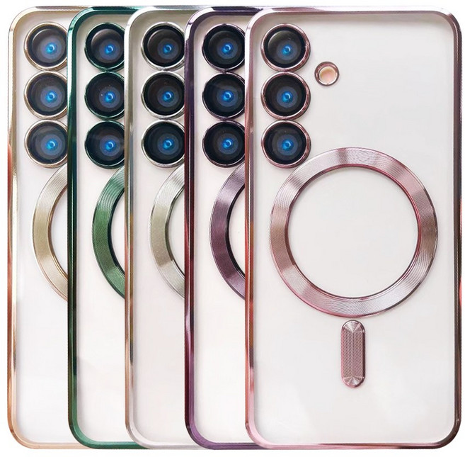 넥스트모바일 갤럭시 S24 울트라 플러스 FE 맥세이프 마그네틱 카메라 보호 메탈릭 컬러 투명 케이스