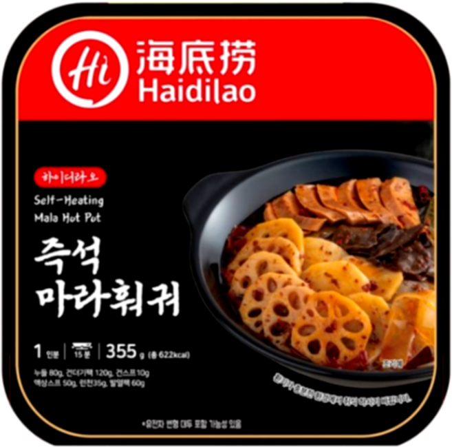 [라니푸드]하이디로즉석마라훠궈중국식품라면마라탕, 355g, 6개