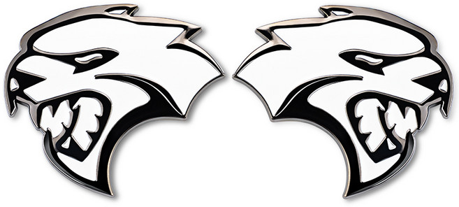 자동차2Pcs Car 3D Metal Sticker Hell Cat Leopard Head Demon SRT For Seat Jeep Cupra FR Leon Ibiza Mk, 06 2Pcs Black White