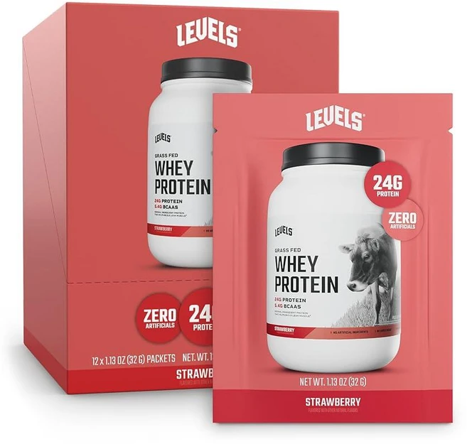 Levels 목초 사육 유청 단백질 파우더 인공 성분 없음 단백질 24G 바닐라 시나몬 0.9kg(2파운드), 1개 - 쿠팡