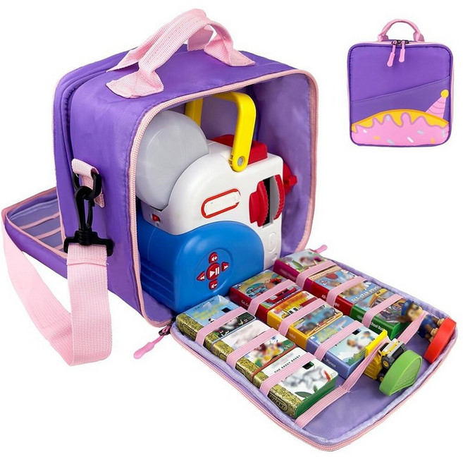 Little Tikes Story Dream Machine Books 스타터 세트와 호환되는 휴대용 케이스 Little Tikes 스토리북 오디오 플레이 캐릭터용 어린이, 퍼플