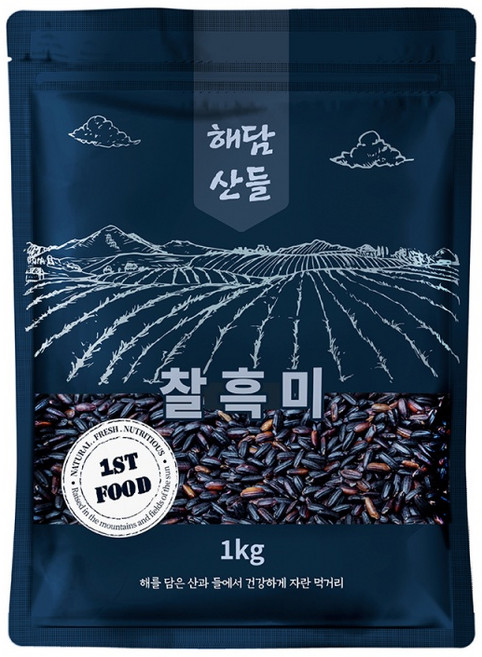 해담산들 국산 찰흑미, 1개, 1kg
