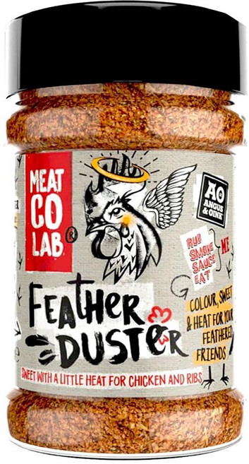 Angus & Oink | Rub Me BBQ 시즈닝 | 가우초 맛 | 정통 아르헨티나 아사도 경험 | 쇠고기와 양고기 굽기에 적합 | 글루텐 프리 | 200g, 깃털 먼지떨이 치킨