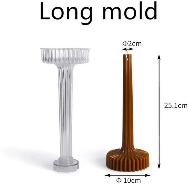 미적 골지 기둥 캔들 몰드 결혼식 제작용 키 큰 줄무늬 테이퍼 소이 조각 아크릴 플라스틱, 3. long mold