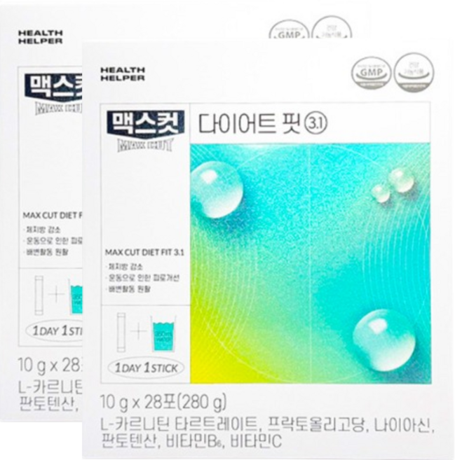 헬스헬퍼 맥스컷 다이어트 핏 3.1 10g x 28포 x 2박스 8주분, 280g