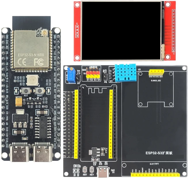 ESP32-S3-DevKitC-1 개발 보드 키트 2.8인치 TFT LCD BT 2.4G Wifi 모듈 8MB PSRAM 플래시 N16R8 42Pin CH3, 03 KIT