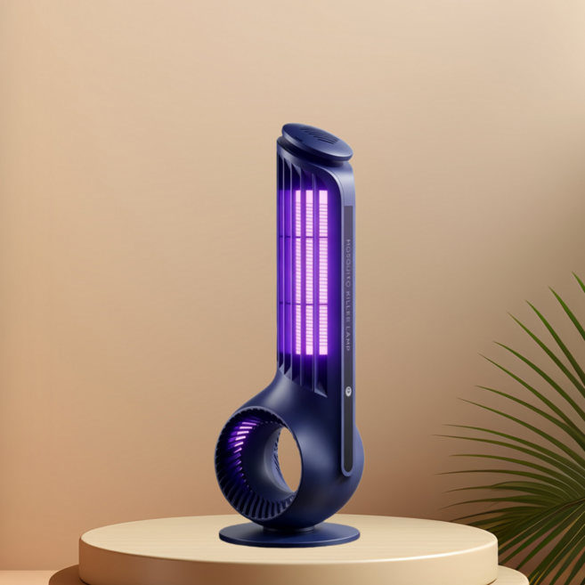 高效靜音滅蚊燈 充插兩用 室內驅蚊神器 孕婦嬰兒安全, 藍紫色(充電款)