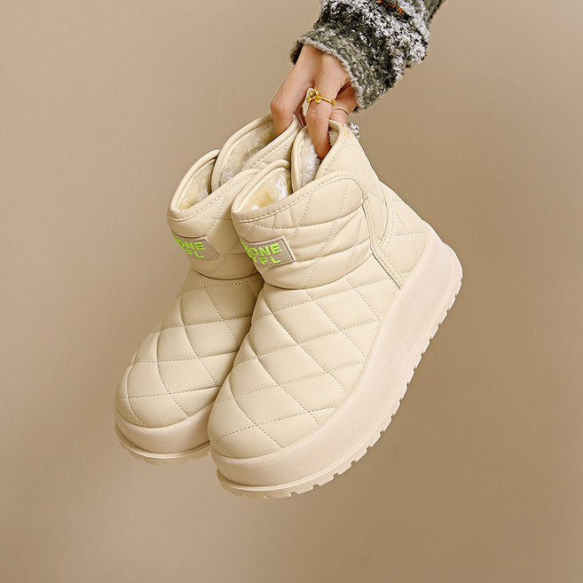 lofei 겨울 여성 누빔 패딩 털안감 숏부츠 논슬립 슬립온 MX09