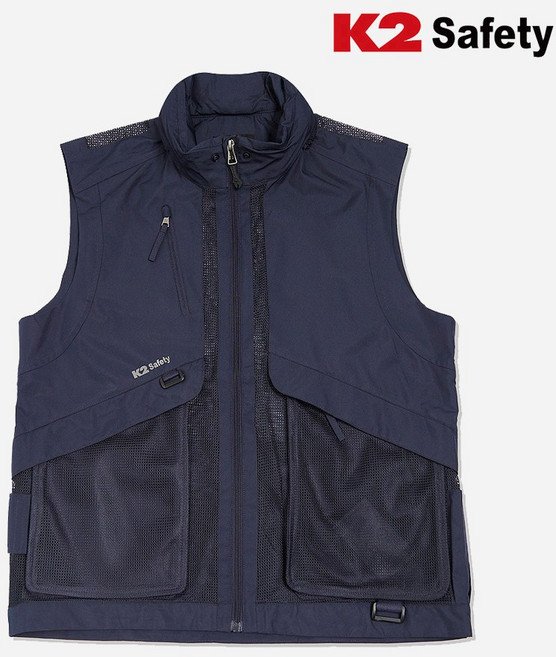 케이투 safety 하계 작업용 안전 망사조끼 생활방수 멀티포켓 조끼 ve-2606