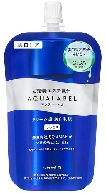 아쿠아 레이블 트리트먼트 밀크 (브라이트닝) 촉촉한 110mL 리필용CICA 글리실글리신 4MSK 로션 미백케어 의약외품 24년2월출시, 1개