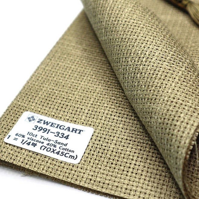 쯔바이 자수원단 10카운트-Tula-Sand/3991-334, 1개